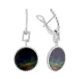 Серебряные серьги SilverBreeze с искусственным аммолитом (2108672)