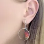 Серебряные серьги SilverBreeze с искусственным аммолитом (2108696)