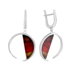 Серебряные серьги SilverBreeze с искусственным аммолитом (2108696)