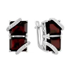 Серебряные серьги SilverBreeze с натуральным гранатом 11.767ct (2110149)