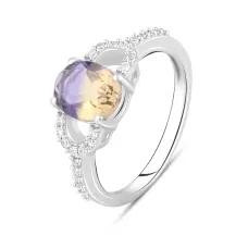 Серебряное кольцо SilverBreeze с аметрином nano 1.911ct фианитами (2111061) 18.5 Серебряное кольцо SilverBreeze с аметрином nano 1.911ct фианитами (2111061) 18.5