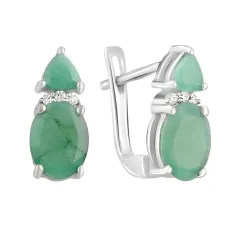 Серебряные серьги SilverBreeze с натуральным изумрудом 2.576ct (2111139)