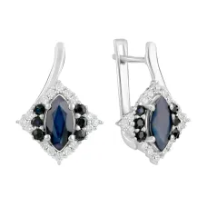 Серебряные серьги SilverBreeze с натуральным сапфиром 4ct (2112785)