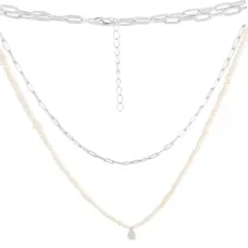 Серебряное колье SilverBreeze с натуральным жемчугом барочным (2115663) 450-500