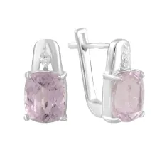 Серебряные серьги SilverBreeze с натуральным Кунцитом 8.906ct (2116400)