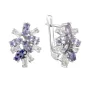 Серебряные серьги SilverBreeze с натуральным танзанитом 7.3ct топазом белым (2116882)