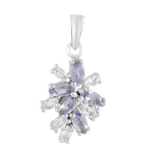 Серебряная подвеска SilverBreeze с танзанитом 7.3ct топазом белым (2117063)