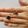 Серебряные серьги SilverBreeze с натуральным сапфиром 7.537ct фианитами (2120117)