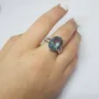 Серебряное кольцо SilverBreeze с натуральным флюоритом 10.18ct топазом белым (2121626) 19