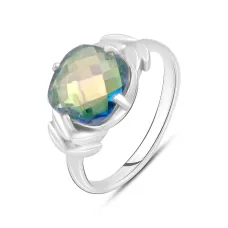 Серебряное кольцо SilverBreeze с мистик топазом 3ct (2121954) 17.5 Серебряное кольцо SilverBreeze с мистик топазом 3ct (2121954) 17.5
