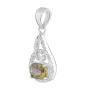 Серебряная подвеска SilverBreeze с цитрином nano 1.6ct фианитами (2122777)