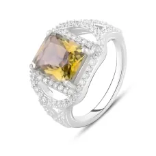 Серебряное кольцо SilverBreeze с натуральным цитрином nano 3.577ct топазом белым (2122913) 16 Серебряное кольцо SilverBreeze с натуральным цитрином nano 3.577ct топазом белым (2122913) 16