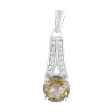 Серебряная подвеска SilverBreeze с цитрином nano 1.8ct фианитами (2123125)
