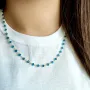 Серебряное колье SilverBreeze с топазом Лондон Блю 10.615ct (2126232) 450-500