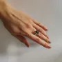 Серебряное кольцо SilverBreeze с топазом Лондон Блю 4.56ct (2127369) 17.5