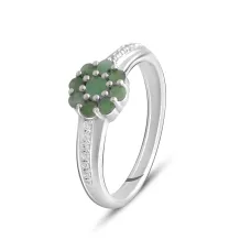 Серебряное кольцо SilverBreeze с натуральным изумрудом 0.973ct (2127604) 17.5