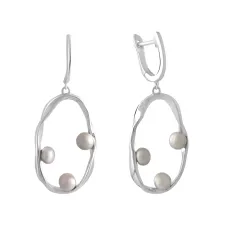 Серебряные серьги SilverBreeze с натуральным жемчугом (2128762)