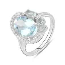 Серебряное кольцо SilverBreeze с натуральным топазом 4.56ct (2129622) 18.5 Серебряное кольцо SilverBreeze с натуральным топазом 4.56ct (2129622) 18.5