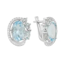 Серебряные серьги SilverBreeze с натуральным топазом 9.12ct (2129639)