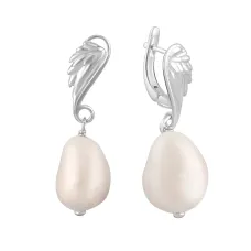 Серебряные серьги SilverBreeze с натуральным жемчугом барочным 29.025ct (2129806)
