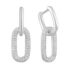 Серебряные серьги SilverBreeze с фианитами (2129868)