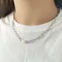 Серебряное колье SilverBreeze с натуральным жемчугом барочным (2130192) 450-500