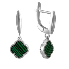 Серебряные серьги SilverBreeze с малахитом (2132332)