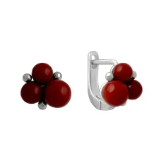 Серебряные серьги SilverBreeze с кораллом (2136132)