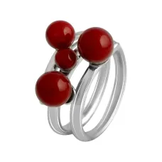 Серебряное кольцо SilverBreeze с кораллом (2136316) 18.5