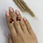 Серебряные серьги SilverBreeze с кораллом фианитами (2136347)