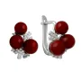 Серебряные серьги SilverBreeze с кораллом фианитами (2136347)