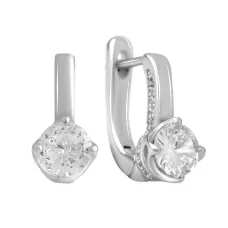 Серебряные серьги SilverBreeze с фианитами (2136453)