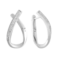 Серебряные серьги SilverBreeze с фианитами (2136927)