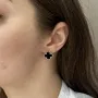 Серебряные серьги SilverBreeze с натуральным ониксом (2137993)