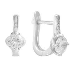 Серебряные серьги SilverBreeze с фианитами (2138754)