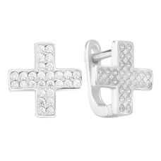 Серебряные серьги SilverBreeze с фианитами (2138761)