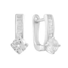 Серебряные серьги SilverBreeze с фианитами (2138778)