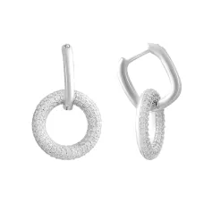 Серебряные серьги SilverBreeze с фианитами (2138792)