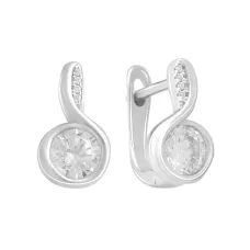 Серебряные серьги SilverBreeze с фианитами (2138808)