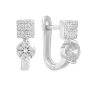 Серебряные серьги SilverBreeze с фианитами (2138853)