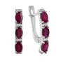 Серебряные серьги SilverBreeze с натуральным рубином 4.347ct фианитами (2140511)