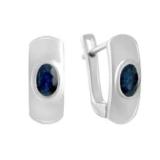 Серебряные серьги SilverBreeze с натуральным сапфиром 1.1ct (2140573)