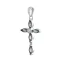 Серебряный крестик SilverBreeze с топазом Лондон Блю 2.529ct фианитами (2140993)
