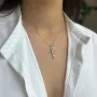 Серебряный крестик SilverBreeze с топазом Лондон Блю 2.529ct фианитами (2140993)
