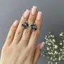 Серебряные серьги SilverBreeze с натуральным сапфиром изумрудом рубином (2142652)