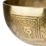 Тибетська співаюча чаша Singing bowl Мантрт Мані і полум'я Холодне кування 23/23/10,5 см Бронзовий (27413)