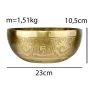 Тибетська співаюча чаша Singing bowl Мантрт Мані і полум'я Холодне кування 23/23/10,5 см Бронзовий (27413)