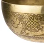 Тибетська співаюча чаша Singing bowl Мантра і полум'я зовні Мушля всередині Холодне кування 24/24/10,8 см Бронзовий (27414)
