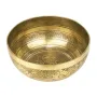 Тибетська співаюча чаша Singing bowl Мантра і полум'я зовні Мушля всередині Холодне кування 24/24/10,8 см Бронзовий (27414)