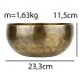 Тибетська співоча чаша Singing bowl Ручна холодна ковка 23,3/23,3/11,5 см Бронзовий (27410)